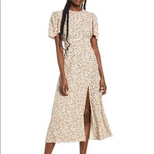 AFRM Nordstrom Ditsy Floral Open Back Midi Dress S 4 6